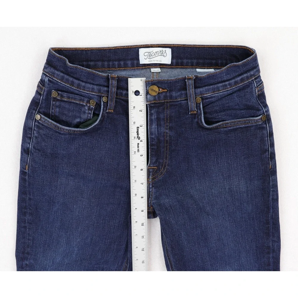 Tecovas Jeans Mens 29x31 Dark Blue Slim Tapered Stretch Denim 5 Pocket Made USA